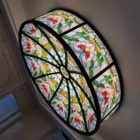 China Ceiling Decorative Colored Dome Stained Glass For Religious Settings factory