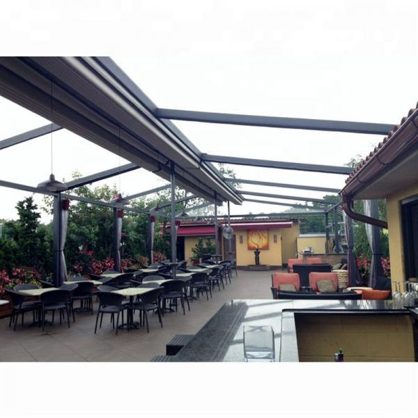 Quality Customized Waterproof Retractable Awning Aluminum PVC Pergola Roof Sunshade for sale