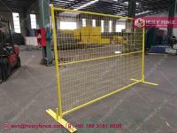 China 6x9.5ft Temporary Fencing panels with Yellow Powder Coated | 1&quot; square pipe frame factory