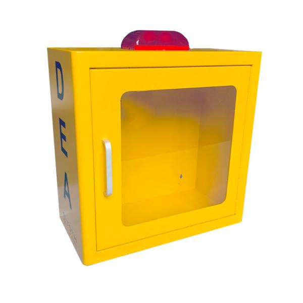 Quality Yellow Color Alarmed AED Defibrillator Cabinets With Strobe Light for sale