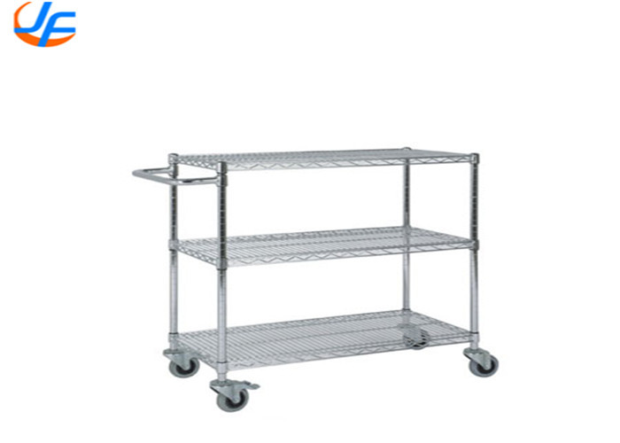 China RK Bakeware China Foodservice NSF 3 Tier Stainless Steel Food Serving Trolley Cart Material Distribution Trolley factory