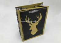 China Small / Large Xmas Gift Bags , Paper Christmas Goodie Bags Full Gold Hot Stamping Printed factory