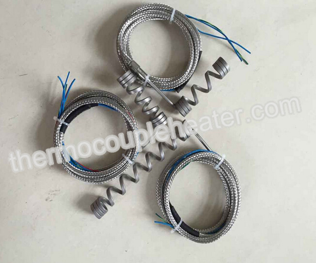 China Hot Runner Coil Heater with Brass Nozzle in metal mesh lead wire For Plastic Molding factory