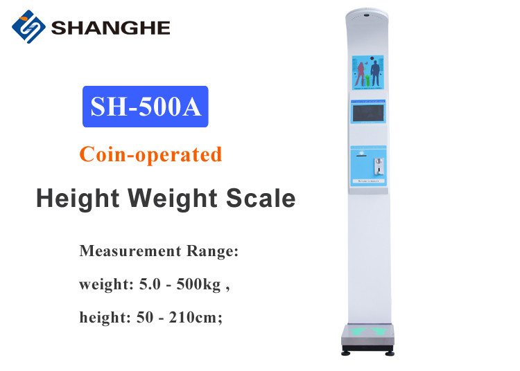 china Pharmacy BMI Coin Operated Weighing Scales With 10.1 Inch LCD HD Display