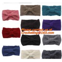 China Women's Girl's Crochet Headband Knit hairband Flower Winter Ear Warmer Headwrap factory