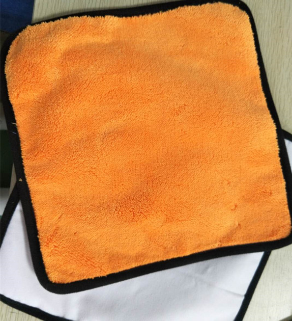 China Orange Colorful Coral Fleece 200gsm Suede Car Cleaning Cloth 30*30cm 400gsm factory
