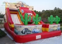 China Cartoon Car Decoration Inflatable Dry Slide Kids Outdoor Backyard Slide By Plato PVC factory