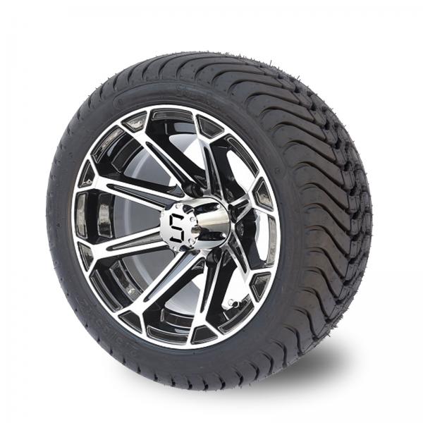 Quality 12 Inch Machined Black Wheel And 215/35-12 Tire Assembly No Lift Required for sale