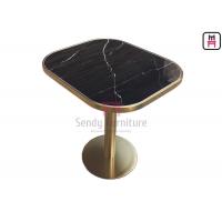 china Oval Shape Restaurant Dining Table Marble Pattern Ceramic With Golden Seam