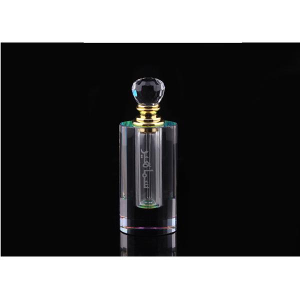 Quality Engraving Surface Refillable Glass Perfume Bottle , Glass Perfume Round Bottle for sale