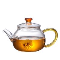 China High Borosilicate Tempered Glass Teapot , Blooming Transparent Tea Set factory