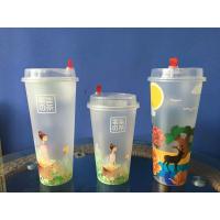 China Promotional Printed Plastic Stadium Cups for  Red Coffee / Drinking / Beer factory