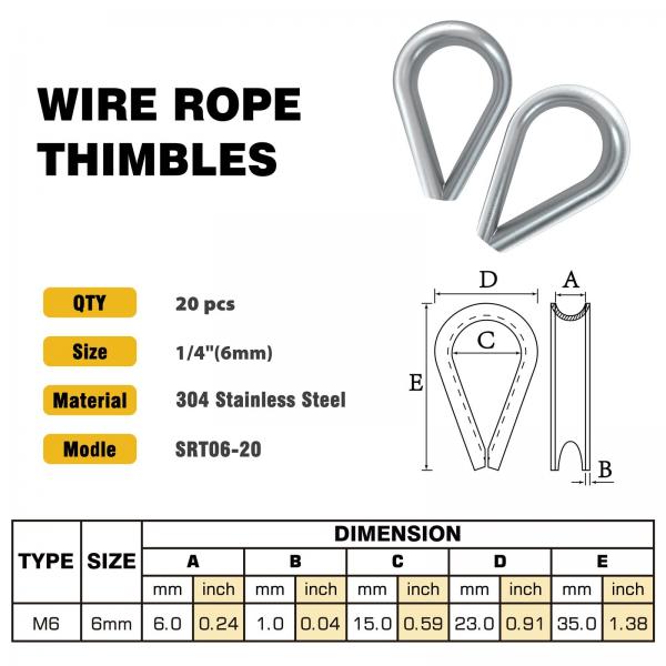 Quality CE Stainless Steel Wire Crimp Sleeves Thimbles Anti Abrasion Rustproof for sale