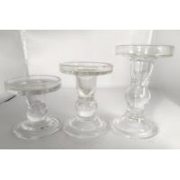 China 3 pcs  Crystal Clear Candlesticks With Elegant Design for Pillar Taper factory