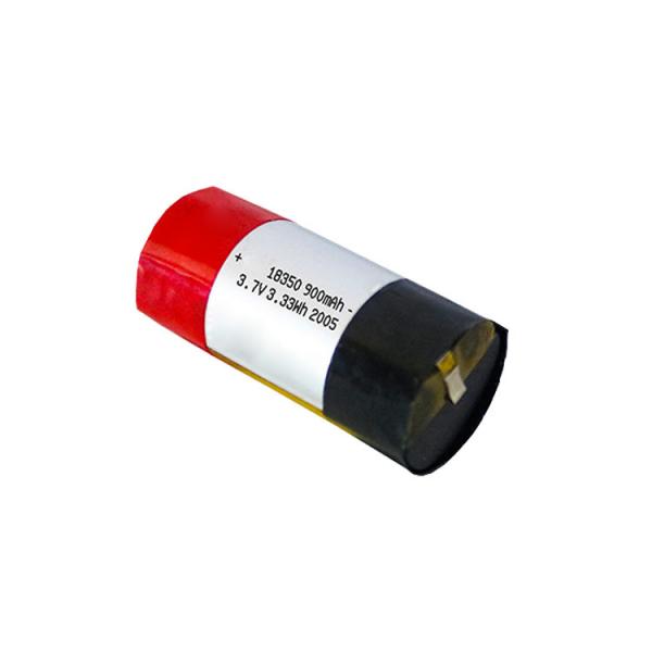 Quality 3.7V Lipo 10C Rechargeable 18350 Battery 900mAh For E Cigarette for sale