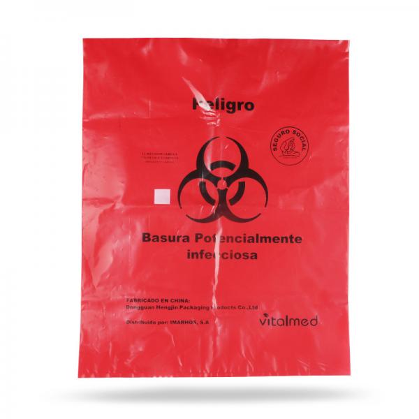 Quality Red Thickness 0.045mm 0.07mm Biohazard Garbage Bags ASTM Standards for sale