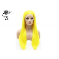 China Straight Synthetic Yellow Lace Front Wig For Black / White Women Natural Looking factory