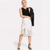 China Ruffle Hem Asymmetric Lace Skirt For Women factory