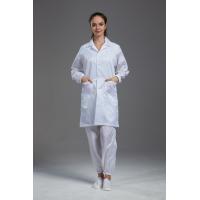 Quality Cleanroom smock and gown anti static ESD polyster and conductive fiber white for sale