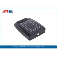 China Black RFID Mifare Card Reader USB , 7CM Reading Range IC Chip Card Reader Writer factory