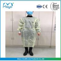 China SPP PE Yellow Isolation Gown CE FDA Fluid Resistant Isolation Gown factory