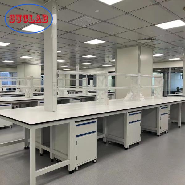 Quality Anti Corrosion Chemistry Lab Workbench Island With Cold Rolled Steel Frame for sale