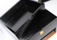 China Woman Solid Wood Jewelry Box , Black Color Handcrafted Wood Decorative Boxes factory