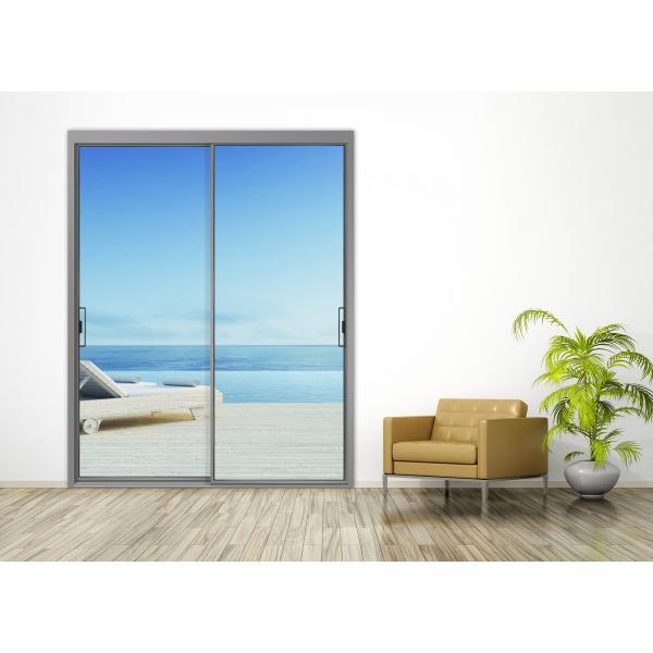 Quality Narrow Frame Interior Aluminum Sliding Doors Glass Black ISO14001 For Terrace for sale