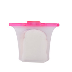 Quality 500ml 1000ml Collapsible Silicone Food Storage Bag Silicone Freezer Bags for sale