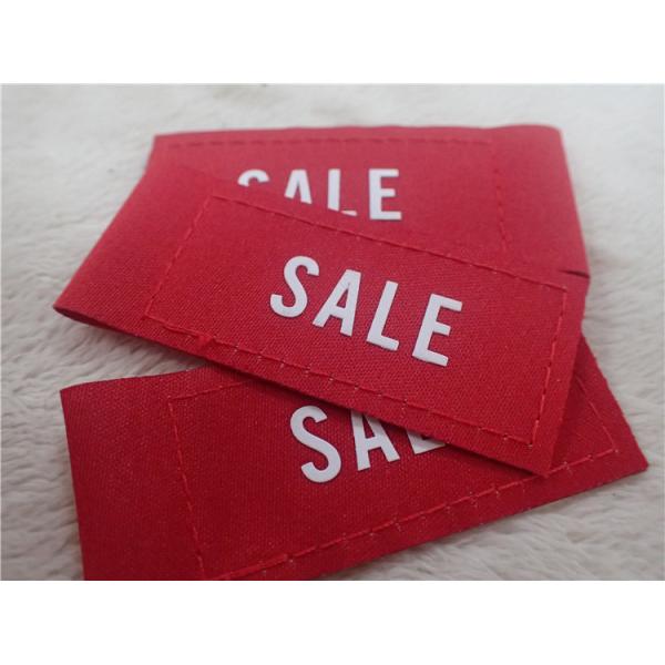 Quality Silk Printing White Logo On Woven Clothing Labels For Jacket Comfortable for sale