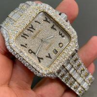 China GRA Luxury Automatic Moissanite Watch 30 Carats Diamond Studded Watch factory