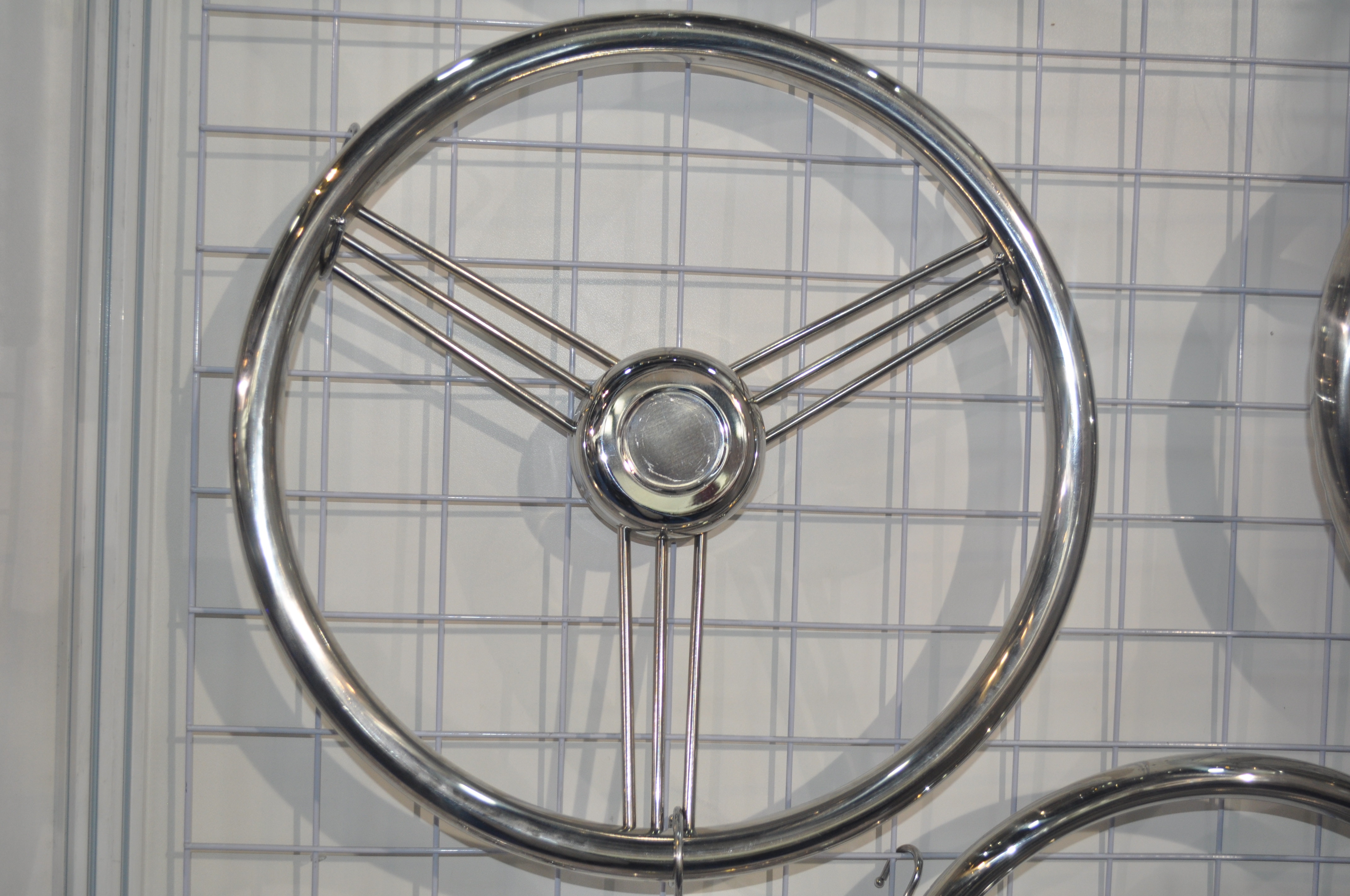 China 9 Spoke Polished Stainless Boat/Marine Steering Wheel/stainless steel steering wheel from China for sale