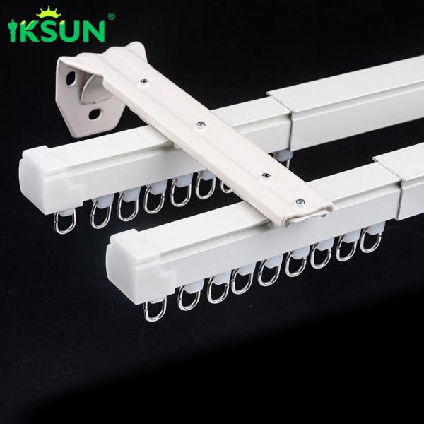Quality Metal Double Telescopic Curtain Track Extendable Wall Mounted for sale