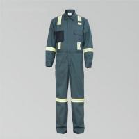 China 88 Cotton 12 Nylon Green Safety Coverall Suit Safety Work Clothing With Reflector factory