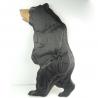 China Home Wall Decoration Carved Wooden Bear Statues , Wooden Garden Statues factory