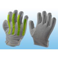 China Interlock Finger Reflective Gloves For Directing Traffic , Cotton Hand Gloves Velcro Type factory