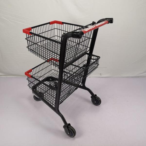Quality Customizable Portable Grocery Store Cart 60Kgs Loading Capacity Shopping Trolley for sale