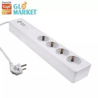 China Glomarket Tuya Smartlife App Controlled 16A Protector Eu Standard Power Strip With Power Consumption factory