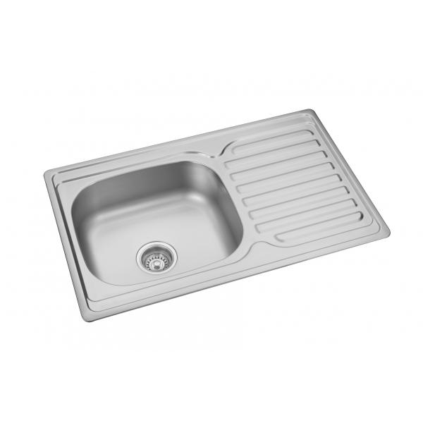 Quality Chromium Nickel Single Bowl Kitchen Sink With Drainboard 22 GAUGE for sale