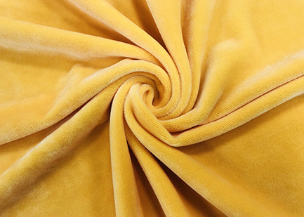 Quality Dark Yellow Velvet Fabric Material 280GSM 92% Polyester Microfiber Velvet for sale