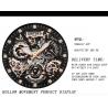 China KINYUED oem waterproof custom logo leather fashion tourbillon skeleton wrist watch luxury automatic watches mens watch factory