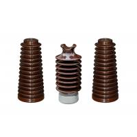 China Brown 381mm height 12.5kN Porcelain Post Insulators For Electric Power Distribution for sale