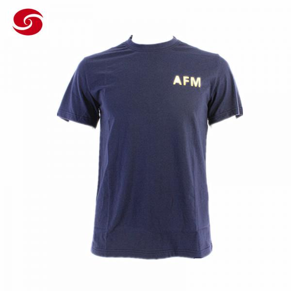 Quality AFM Military Blue O-Neck Training T Shirt For Man for sale