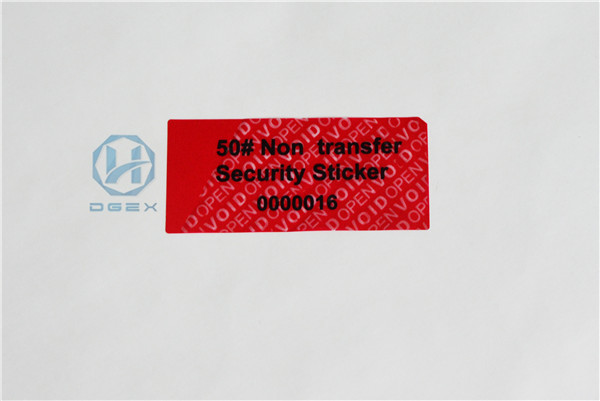 Quality PET Film Material Self Adhesive Security Labels Red Security Tape for sale