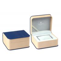 Quality Blue Leather Twist Single Watch Box Ribbon Material Custom Logo Color High Grade for sale