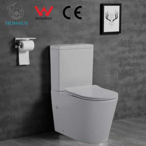 Quality Floor Mounted Dual Flush Round Two Piece Toilet Bowl Water Saving for sale