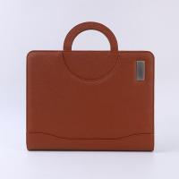 China Waterproof A4 Leather Portfolio Case , Handheld Leather File Folder With Zipper factory