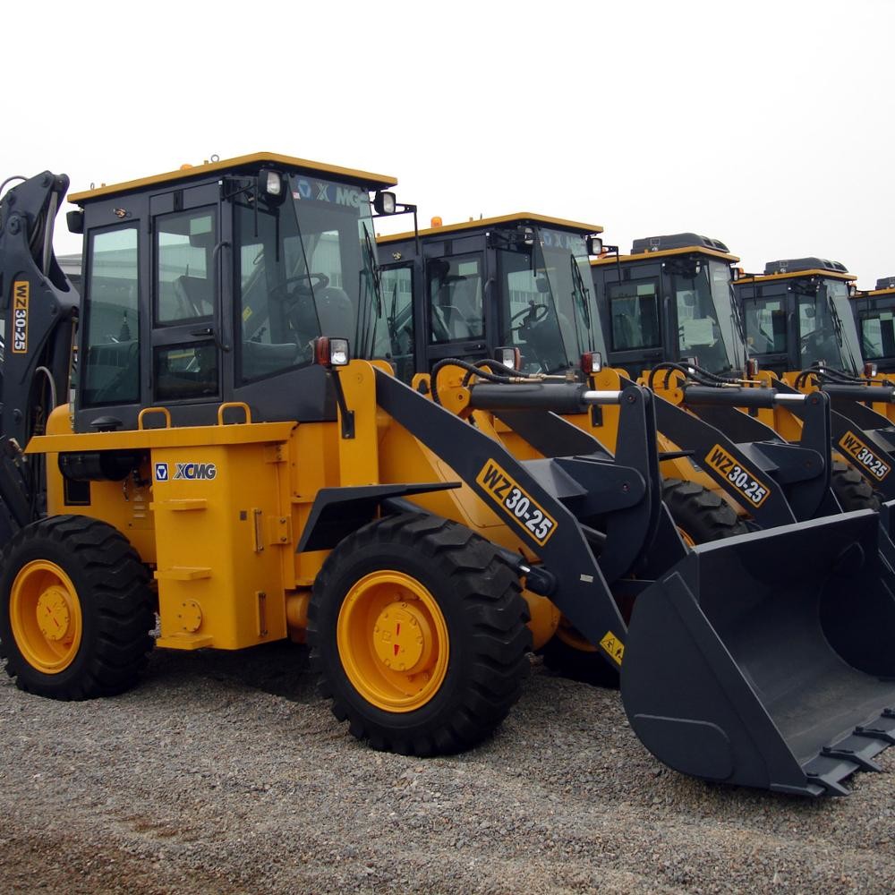 China Yellow WZ30-25 XCMG Tractor With Front End Loader / Mini Backhoe Loader 1CBM 25.5T for sale