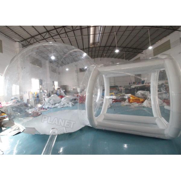 Quality Clear PVC 4m Single Tunnel Inflatable Bubble Tent With Blower for sale