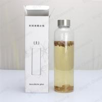 China Customized High quality borosilicate glass water bottle with lid factory